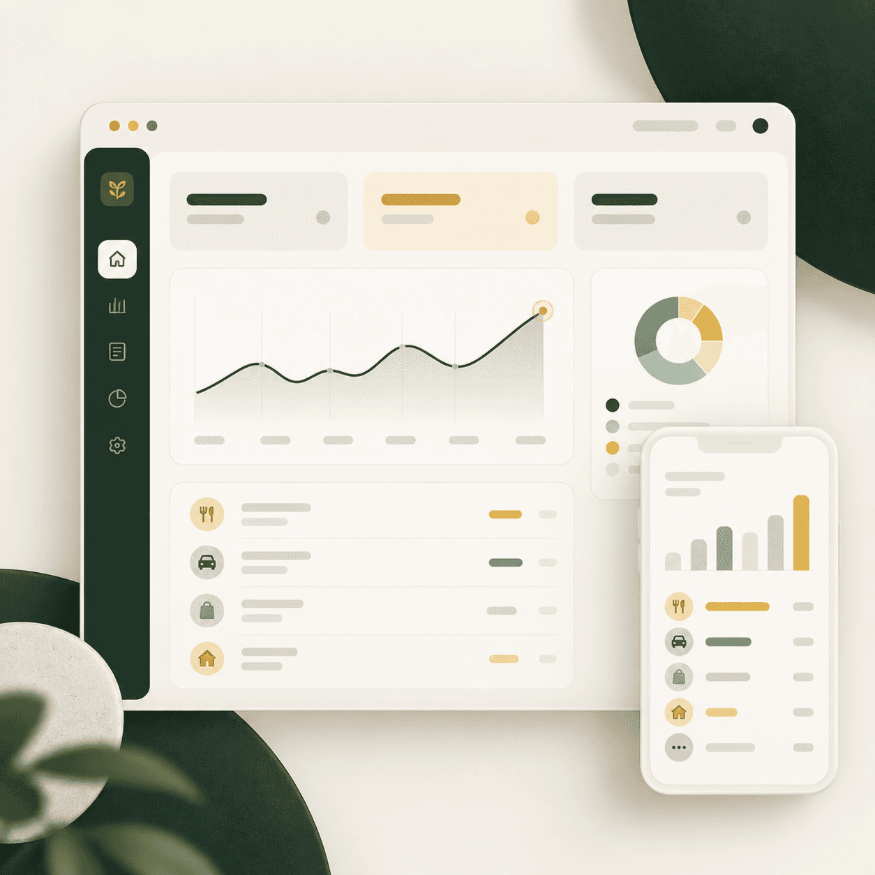 Daily Hisab personal-finance dashboard visual